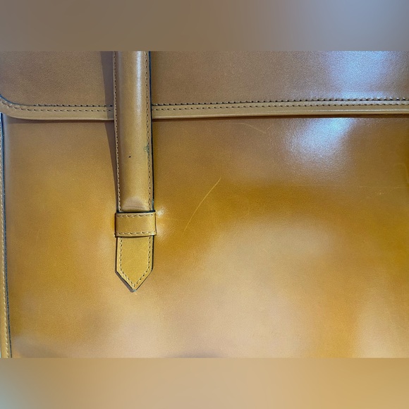 CELINE - Rust Brown Structured Leather Tote with Turnlock & Chain **FINAL PRICE* - Picture 13 of 15